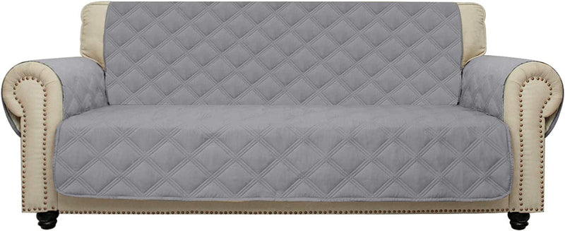 CHHKON Sofa Cover 100% Waterproof Non-Slip Quilted Furniture Protector Sofa Slipcover for Children, Pets for Leather Couch (Blue, 78") Home & Garden > Decor > Chair & Sofa Cushions CHHKON Light Grey 78" 
