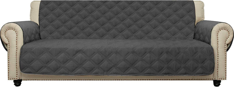 CHHKON Sofa Cover 100% Waterproof Non-Slip Quilted Furniture Protector Sofa Slipcover for Children, Pets for Leather Couch (Blue, 78") Home & Garden > Decor > Chair & Sofa Cushions CHHKON Dark Grey 78" 