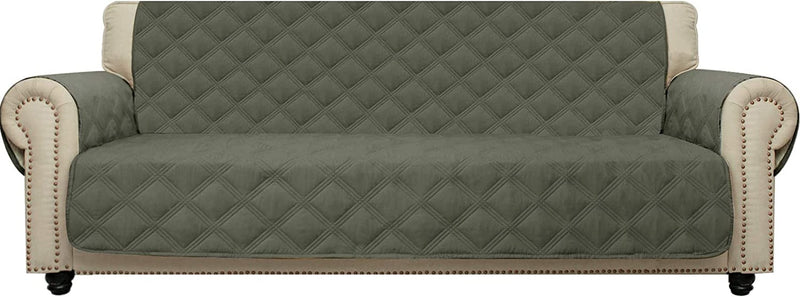 CHHKON Sofa Cover 100% Waterproof Non-Slip Quilted Furniture Protector Sofa Slipcover for Children, Pets for Leather Couch (Blue, 78") Home & Garden > Decor > Chair & Sofa Cushions CHHKON Green 78" 