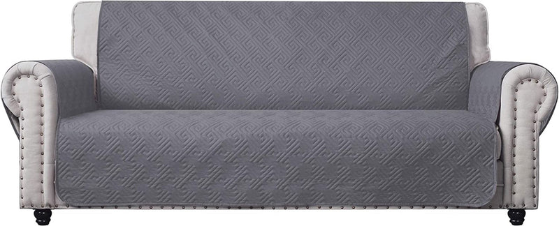 CHHKON Sofa Cover with No-Slip 100% Waterproof Quilted Furniture Protector Sofa Slipcover for Children, Pets for Leather Couch (Chocolate, Loveseat) Home & Garden > Decor > Chair & Sofa Cushions CHHKON Light Gray XL Sofa 