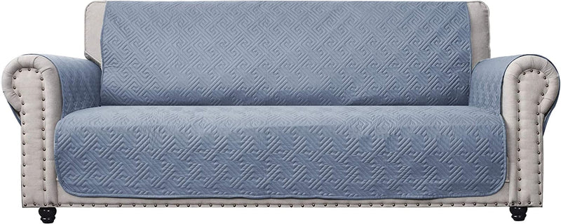 CHHKON Sofa Cover with No-Slip 100% Waterproof Quilted Furniture Protector Sofa Slipcover for Children, Pets for Leather Couch (Chocolate, Loveseat) Home & Garden > Decor > Chair & Sofa Cushions CHHKON Stoneblue XL Sofa 