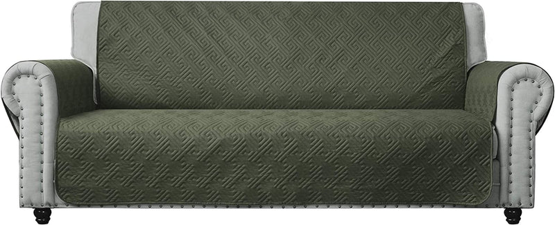 CHHKON Sofa Cover with No-Slip 100% Waterproof Quilted Furniture Protector Sofa Slipcover for Children, Pets for Leather Couch (Chocolate, Loveseat) Home & Garden > Decor > Chair & Sofa Cushions CHHKON Green XL Sofa 