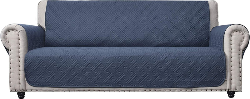 CHHKON Sofa Cover with No-Slip 100% Waterproof Quilted Furniture Protector Sofa Slipcover for Children, Pets for Leather Couch (Chocolate, Loveseat) Home & Garden > Decor > Chair & Sofa Cushions CHHKON Blue XL Sofa 