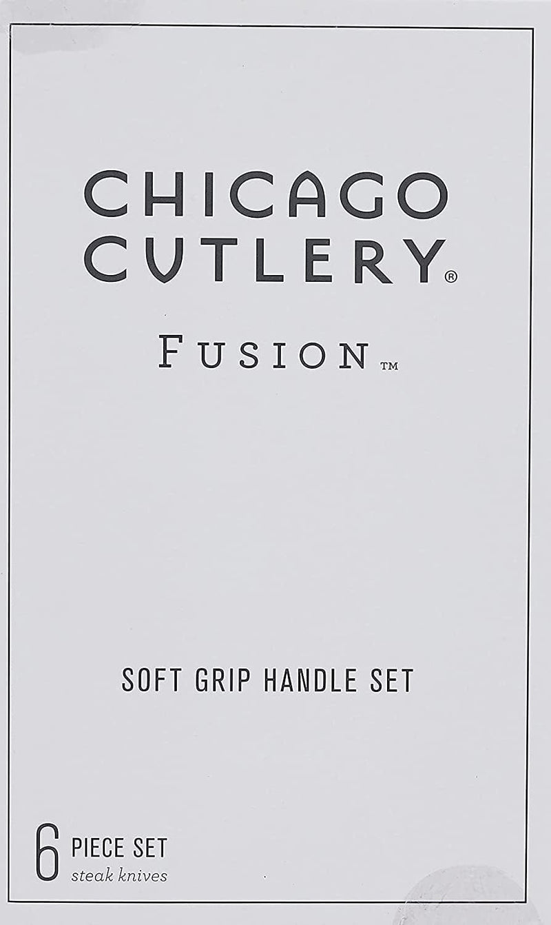 Chicago Cutlery Fusion 6 Piece Forged Premium Steak Knife Set, Cushion-Grip Handles with Stainless Steel Blades, Resists Stains, Rust, & Pitting, Kitchen Knives Home & Garden > Kitchen & Dining > Kitchen Tools & Utensils > Kitchen Knives Chicago Cutlery   