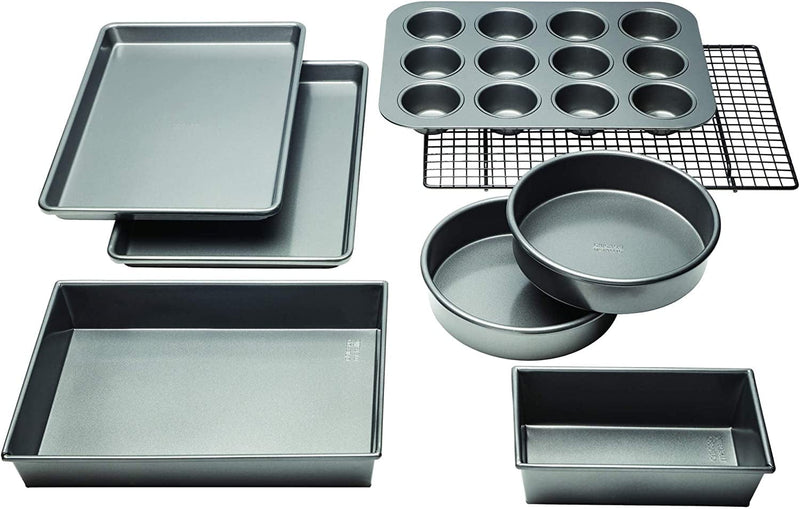 Chicago Metallic Non-Stick Toaster Oven Bakeware Set, 4-Piece, Carbon Steel Home & Garden > Kitchen & Dining > Cookware & Bakeware Chicago Metallic 8-Piece Set  