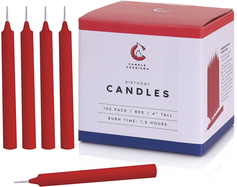 Chime Candles for Spells, Rituals, Birthday Party Congregation (100, 10 Assorted Colors) Home & Garden > Decor > Home Fragrances > Candles Candle Charisma Red 100 
