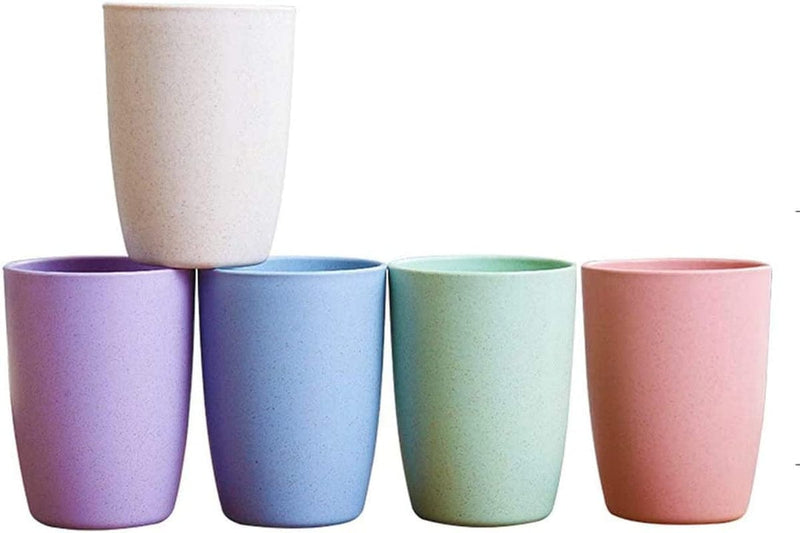 Choary Eco-Friendly Unbreakable Reusable Drinking Cup for Adult(12 OZ), Wheat Straw Glasses Healthy Tumbler Set 5-Multicolor, Dishwasher Safe Home & Garden > Kitchen & Dining > Tableware > Drinkware Choary 5 Count (Pack of 1)  