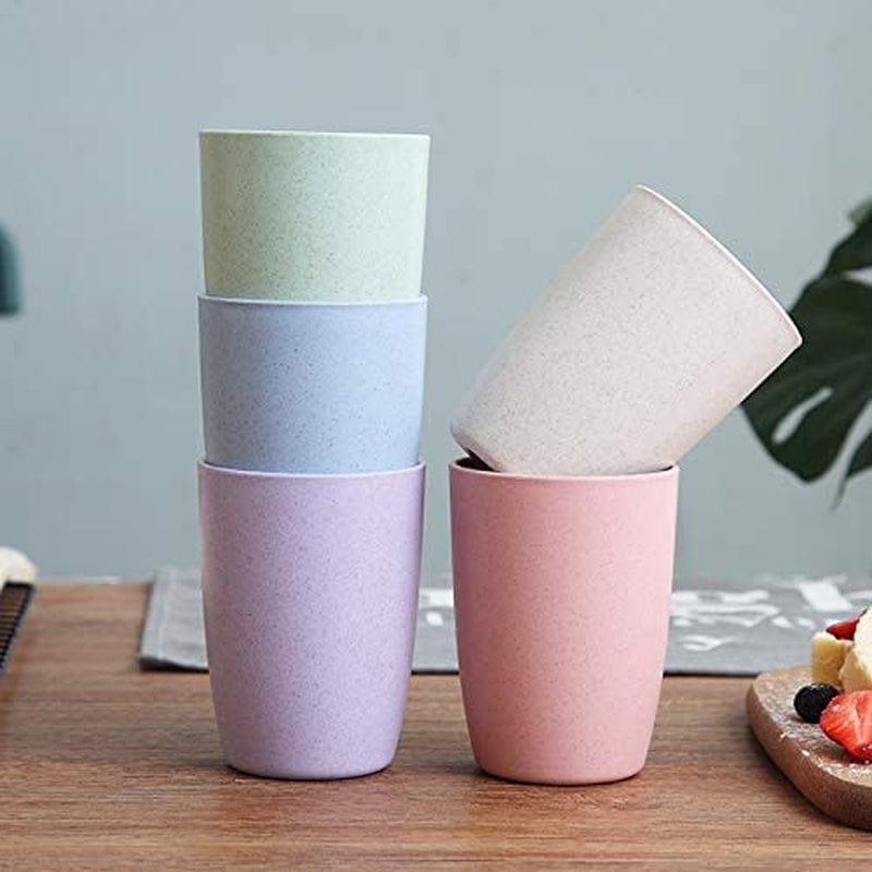 Choary Eco-Friendly Unbreakable Reusable Drinking Cup for Adult(12 OZ), Wheat Straw Glasses Healthy Tumbler Set 5-Multicolor, Dishwasher Safe Home & Garden > Kitchen & Dining > Tableware > Drinkware Choary   