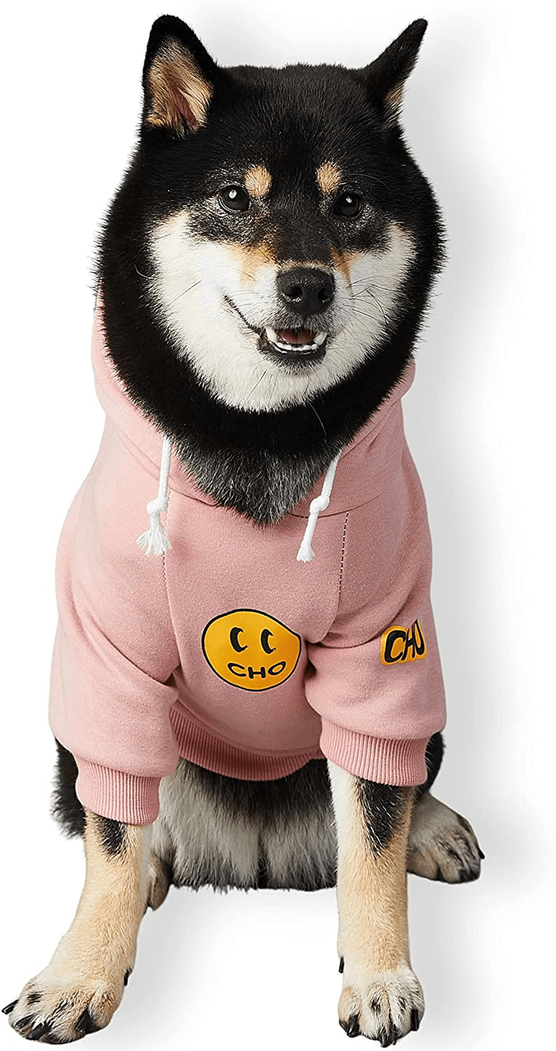 Chochocho Smile Dog Hoodie, Smiley Face Dog Sweater, Stylish Dog Clothes, Cotton Sweatshirt for Dogs and Puppies, Fashion Outfit for Dogs Cats Puppy Small Medium Large Animals & Pet Supplies > Pet Supplies > Dog Supplies > Dog Apparel ChoChoCho Dusty Rose S (Chest: 9.8''-13.8'' / Suggest: 2-5 lbs) 