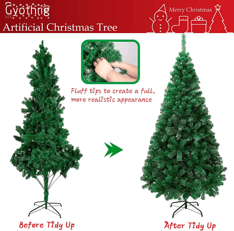 Christmas Artificial Tree Decorations, 7Ft Trees with Storage Bag, Easy Assembly Premium Spruce with 900 Branch Tips Decor for Holiday, Home, Indoor, Office, Arbolitos De Navidad Includes Metal Stand Home & Garden > Decor > Seasonal & Holiday Decorations > Christmas Tree Stands Genovega   