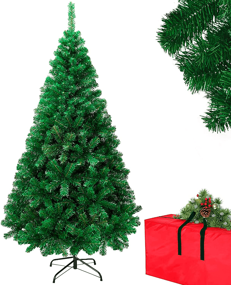 Christmas Artificial Tree Decorations, 7Ft Trees with Storage Bag, Easy Assembly Premium Spruce with 900 Branch Tips Decor for Holiday, Home, Indoor, Office, Arbolitos De Navidad Includes Metal Stand
