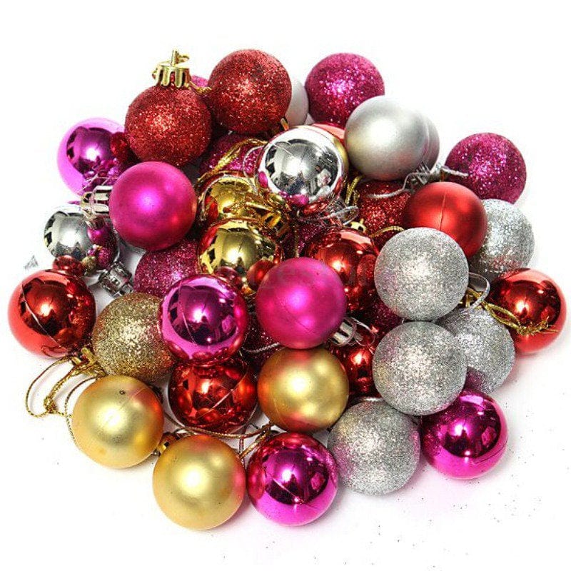 Christmas Balls 24Pcs Xmas Decorations Holiday Party Supplies Home Decor 3" Hanging Ball Ornaments for Christmas Tree Accessories Wedding Garden Home Home & Garden > Decor > Seasonal & Holiday Decorations& Garden > Decor > Seasonal & Holiday Decorations Mancro   
