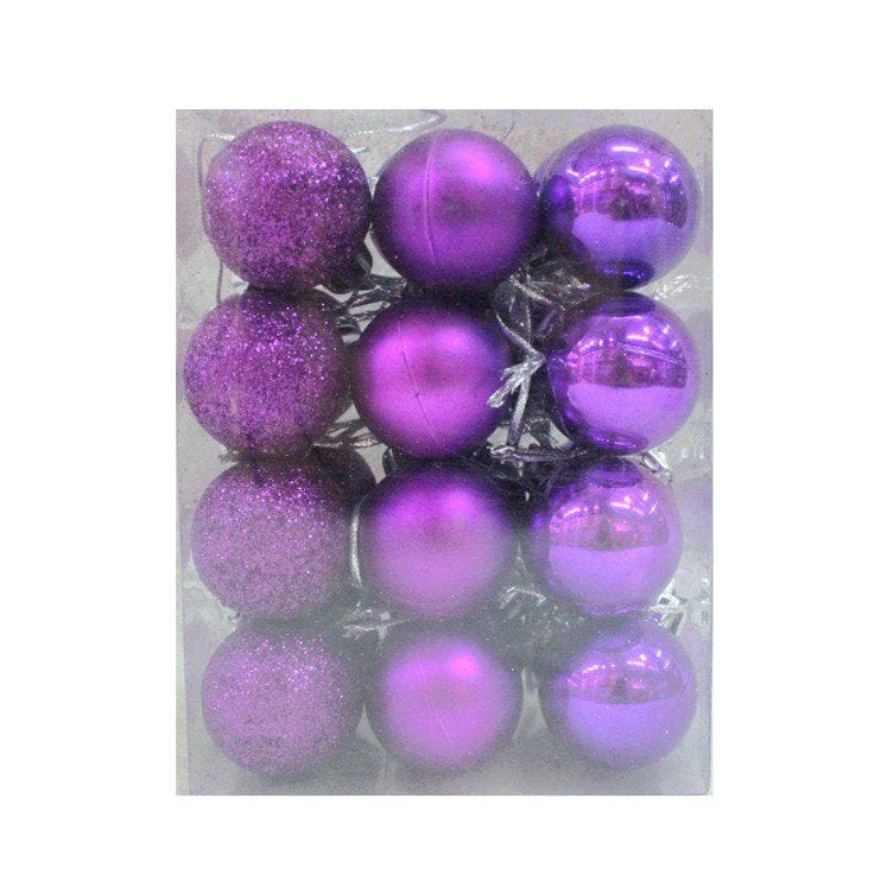 Christmas Balls 24Pcs Xmas Decorations Holiday Party Supplies Home Decor 3" Hanging Ball Ornaments for Christmas Tree Accessories Wedding Garden Home Home & Garden > Decor > Seasonal & Holiday Decorations& Garden > Decor > Seasonal & Holiday Decorations Mancro Purple  