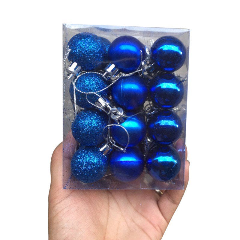 Christmas Balls 24Pcs Xmas Decorations Holiday Party Supplies Home Decor 3" Hanging Ball Ornaments for Christmas Tree Accessories Wedding Garden Home Home & Garden > Decor > Seasonal & Holiday Decorations& Garden > Decor > Seasonal & Holiday Decorations Mancro Blue  