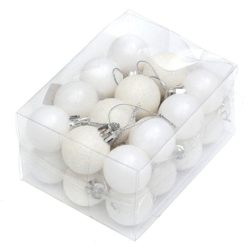 Christmas Balls 24Pcs Xmas Decorations Holiday Party Supplies Home Decor 3" Hanging Ball Ornaments for Christmas Tree Accessories Wedding Garden Home Home & Garden > Decor > Seasonal & Holiday Decorations& Garden > Decor > Seasonal & Holiday Decorations Mancro White  