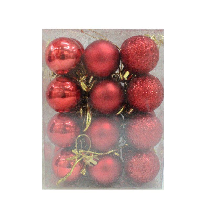 Christmas Balls 24Pcs Xmas Decorations Holiday Party Supplies Home Decor 3" Hanging Ball Ornaments for Christmas Tree Accessories Wedding Garden Home Home & Garden > Decor > Seasonal & Holiday Decorations& Garden > Decor > Seasonal & Holiday Decorations Mancro Red  