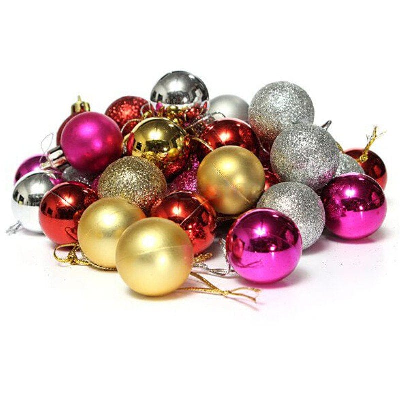Christmas Balls 24Pcs Xmas Decorations Holiday Party Supplies Home Decor 3" Hanging Ball Ornaments for Christmas Tree Accessories Wedding Garden  ZEDWELL   