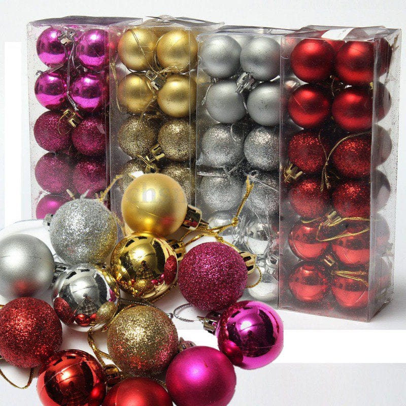 Christmas Balls 24Pcs Xmas Decorations Holiday Party Supplies Home Decor 3" Hanging Ball Ornaments for Christmas Tree Accessories Wedding Garden  ZEDWELL   