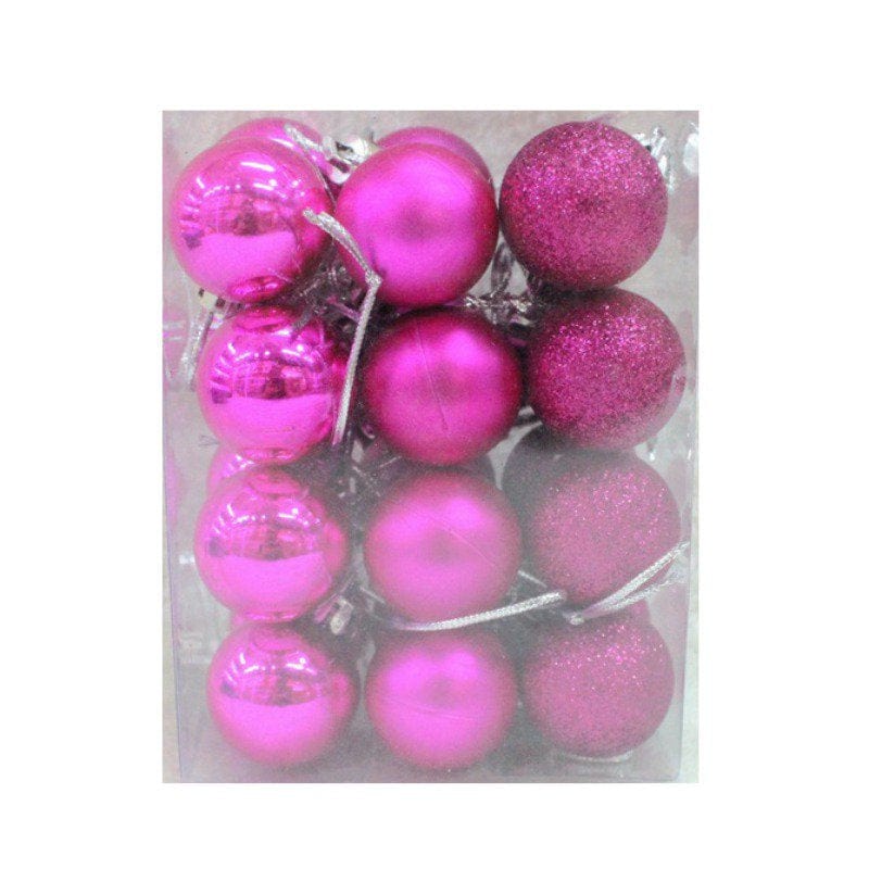 Christmas Balls 24Pcs Xmas Decorations Holiday Party Supplies Home Decor 3" Hanging Ball Ornaments for Christmas Tree Accessories Wedding Garden  ZEDWELL Rose Red  