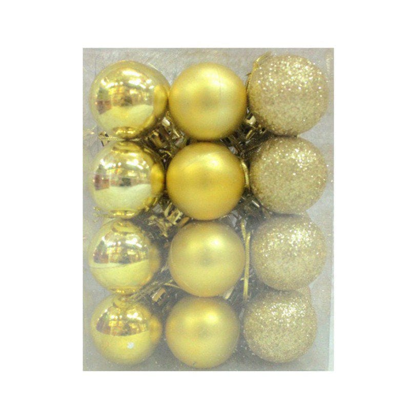 Christmas Balls 24Pcs Xmas Decorations Holiday Party Supplies Home Decor 3" Hanging Ball Ornaments for Christmas Tree Accessories Wedding Garden  ZEDWELL Gold  