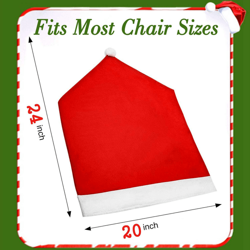 Christmas Chair Covers Set of 6 Christmas Decoration Santa Hat Chair Back Covers for Xmas Dinning Decoration Christmas Restaurant Holiday Festival Party Decor Home & Garden > Decor > Seasonal & Holiday Decorations& Garden > Decor > Seasonal & Holiday Decorations Camlinbo   
