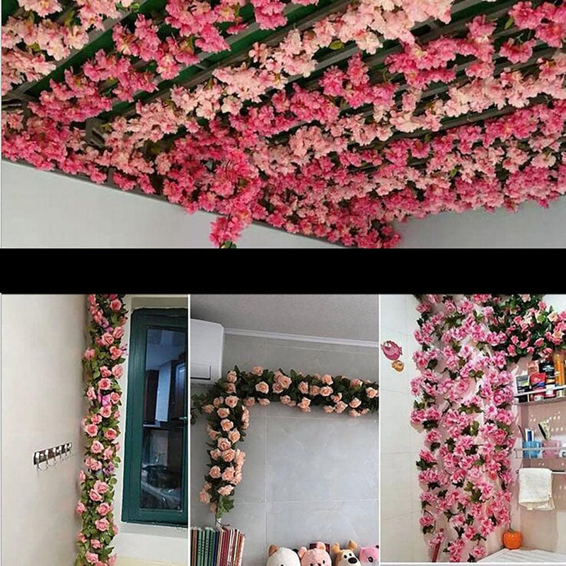 Christmas Clearance Items, Home Deals Lidyce Valentines Day Decorations, Valentines Day Decor for Anniversary, Artificial Rose Flower Rattan Wall Hanging Indoor Windin Decoration Fake Flower