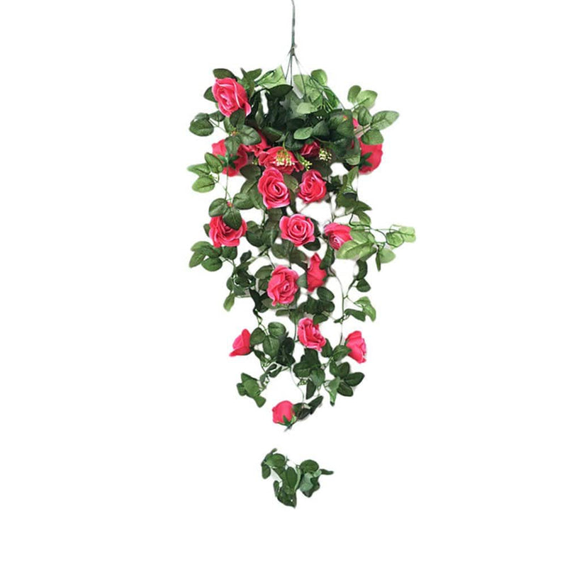 Christmas Clearance Items, Lidyce Valentines Day Decorations, Valentines Day Decor for Anniversary, Simulation Flower Rose Vine Wall Hanging Flower Orchid Hanging Basket Flower Living Room Balcony Home & Garden > Decor > Seasonal & Holiday Decorations Lidyce Hot Pink  