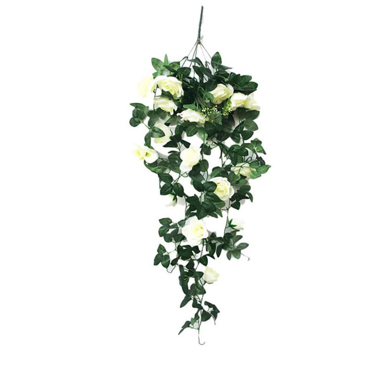 Christmas Clearance Items, Lidyce Valentines Day Decorations, Valentines Day Decor for Anniversary, Simulation Flower Rose Vine Wall Hanging Flower Orchid Hanging Basket Flower Living Room Balcony Home & Garden > Decor > Seasonal & Holiday Decorations Lidyce White  