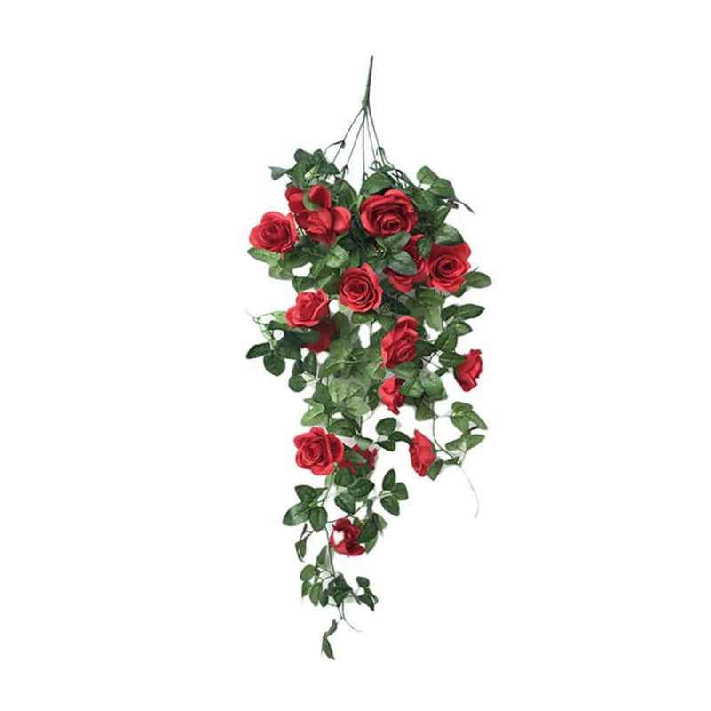 Christmas Clearance Items, Lidyce Valentines Day Decorations, Valentines Day Decor for Anniversary, Simulation Flower Rose Vine Wall Hanging Flower Orchid Hanging Basket Flower Living Room Balcony Home & Garden > Decor > Seasonal & Holiday Decorations Lidyce Red  