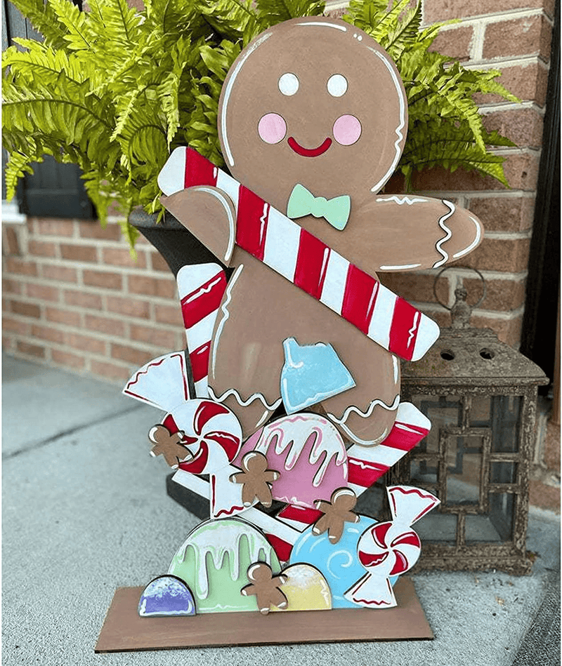Christmas Decor Welcome Sign, Wood Christmas Front Porch Decor, Outdoor Christmas Decorations Wooden Snowman Porch Sign, Welcome Sign for Front Porch Standing, Christmas Fun Porch Decoration-A Home & Garden > Decor > Seasonal & Holiday Decorations& Garden > Decor > Seasonal & Holiday Decorations XYCDAWN C  