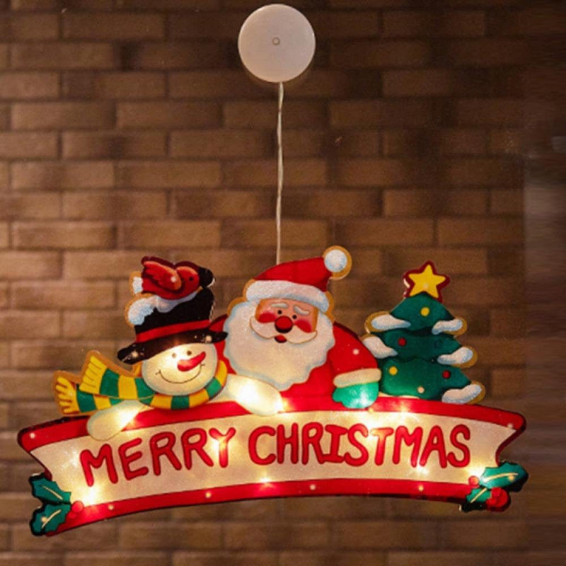 Christmas Decoration Lighted Window Hanging Décor LED Xmas Lights with Suction Cup Hook for Christmas Party Showcase Show Window Home Living Room Kid Home Home & Garden > Decor > Seasonal & Holiday Decorations& Garden > Decor > Seasonal & Holiday Decorations Pretty Comy A  