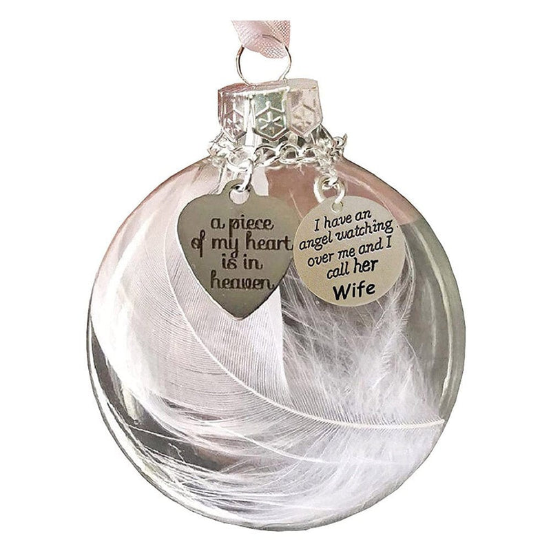 Christmas Decorations Clearance! Purcolt Christmas Ornaments Angel Feathers Ball - a Piece of My Heart Is in Heavens Memorial Halloween Decorations Outdoor Indoor Clearance! Fall Decor on Clearance  purcolt G Wh 