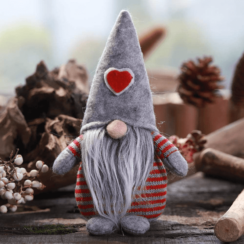 Christmas Gnome, Christmas Valentine'S Day Decorations, Mini Sized 7.5 Inch Swedish Tomte Nisse Christmas Ornaments for Home Porch Garden Patio Home & Garden > Decor > Seasonal & Holiday Decorations Jultomten Grey, Mini  