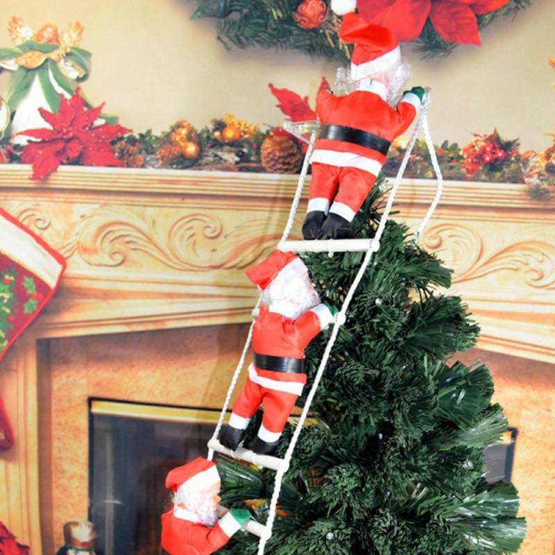 Christmas Hanging Decoration Santa Claus Climb Ladder Hanging Decoration Festival Party Supplies  Popvcly   