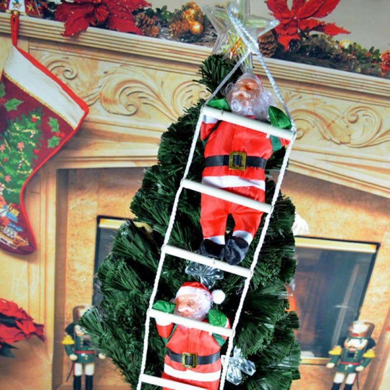 Christmas Hanging Decoration Santa Claus Climb Ladder Hanging Decoration Festival Party Supplies  Popvcly 25 cm 3 Person 