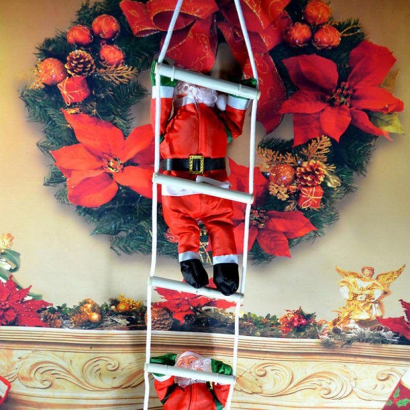 Christmas Hanging Decoration Santa Claus Climb Ladder Hanging Decoration Festival Party Supplies  Popvcly 40 cm 2 Person 