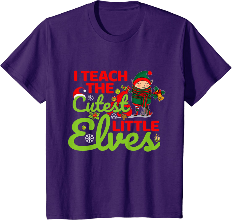Christmas I Teach the Cutest Little Elves Teacher Funny Xmas T-Shirt Home & Garden > Decor > Seasonal & Holiday Decorations& Garden > Decor > Seasonal & Holiday Decorations BORN Purple Youth Kids 2