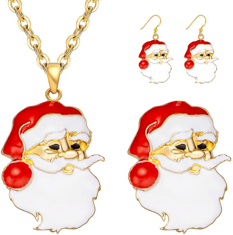 Christmas Jewelry Sets For Women Girls, Glitter Rhinestone Enameled Thanksgiving Xmas Holiday Jewelry Pendant Necklace Brooches Pins Dangle Earrings Set Home & Garden > Decor > Seasonal & Holiday Decorations& Garden > Decor > Seasonal & Holiday Decorations M MIRACULOUS GARDEN 3 Pack Gold Plated Earrings Brooches Necklace  