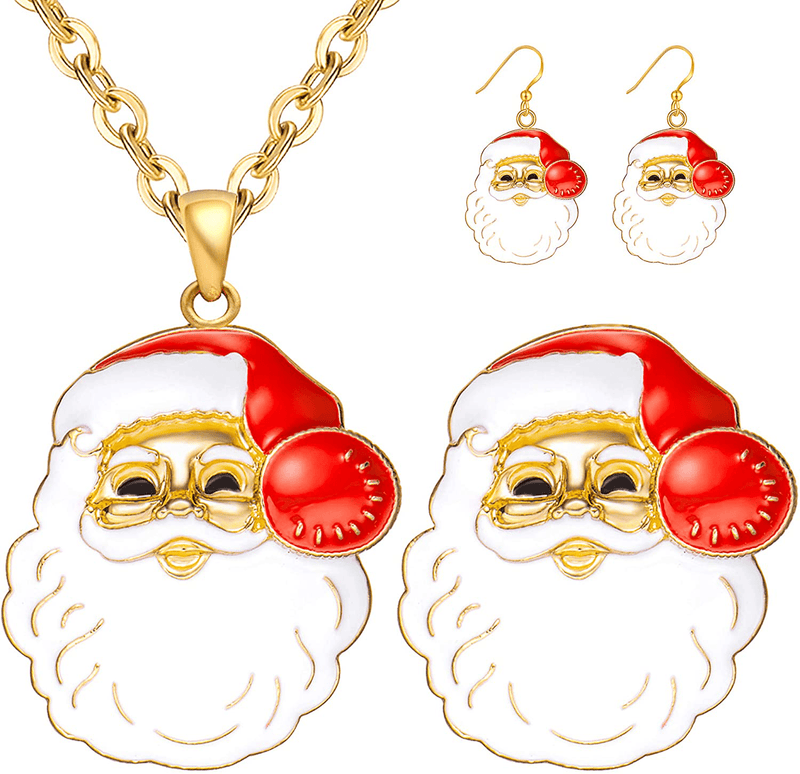 Christmas Jewelry Sets For Women Girls, Glitter Rhinestone Enameled Thanksgiving Xmas Holiday Jewelry Pendant Necklace Brooches Pins Dangle Earrings Set Home & Garden > Decor > Seasonal & Holiday Decorations& Garden > Decor > Seasonal & Holiday Decorations M MIRACULOUS GARDEN 3 Pack Gold Plated Earrings Necklace Brooches  
