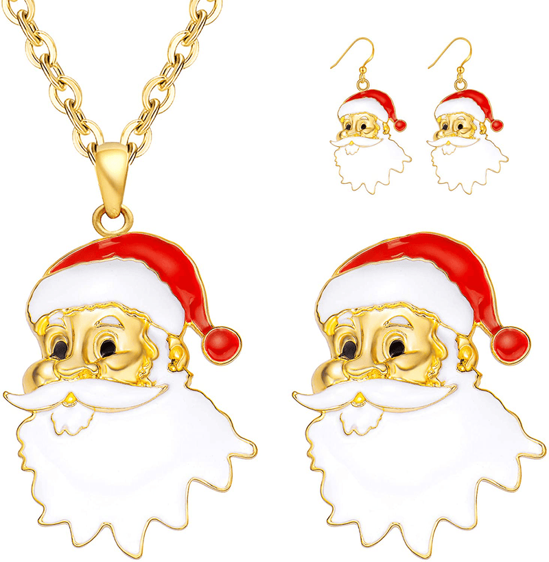 Christmas Jewelry Sets For Women Girls, Glitter Rhinestone Enameled Thanksgiving Xmas Holiday Jewelry Pendant Necklace Brooches Pins Dangle Earrings Set Home & Garden > Decor > Seasonal & Holiday Decorations& Garden > Decor > Seasonal & Holiday Decorations M MIRACULOUS GARDEN 3 Pack Gold Plated Necklace Brooches Earrings  