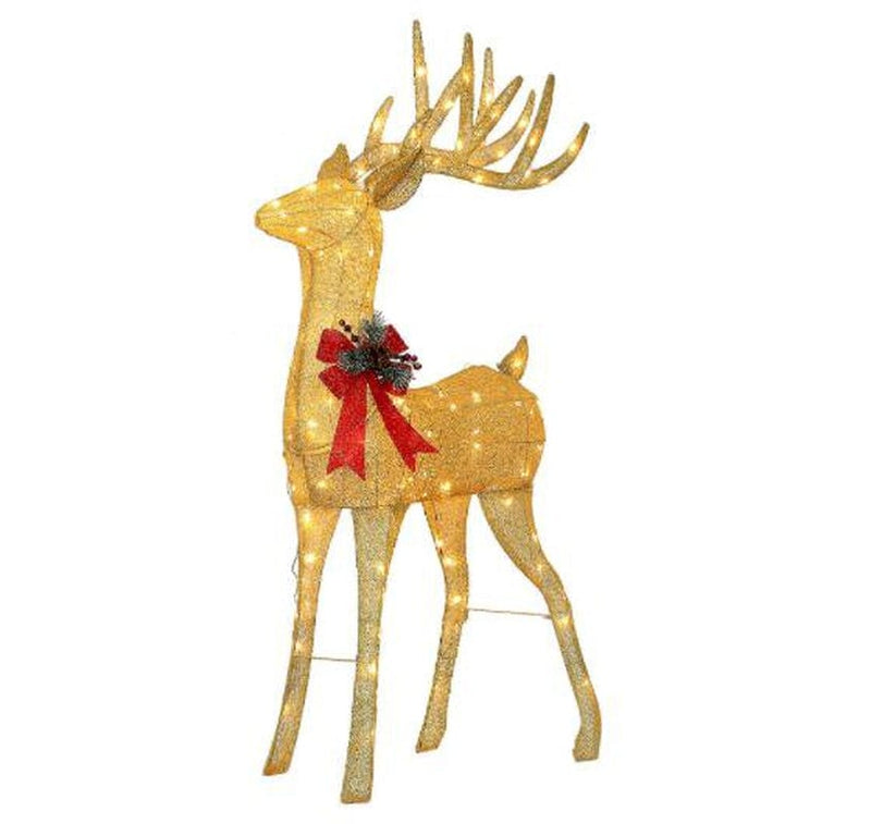 Christmas Light up Reindeer with Bows,Led Lighted Elk Christmas Decoration,Lighted Deer Holiday Yard Decorations Home & Garden > Decor > Seasonal & Holiday Decorations& Garden > Decor > Seasonal & Holiday Decorations wsevypo 20*25CM Large 