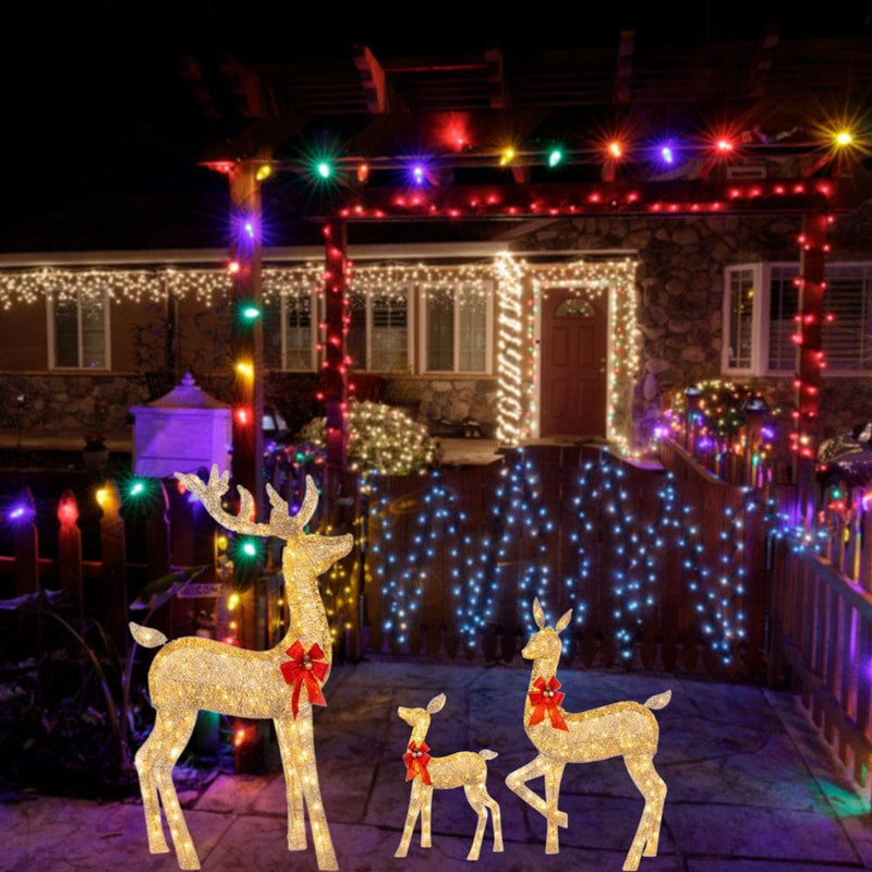 Christmas Light up Reindeer with Bows,Led Lighted Elk Christmas Decoration,Lighted Deer Holiday Yard Decorations Home & Garden > Decor > Seasonal & Holiday Decorations& Garden > Decor > Seasonal & Holiday Decorations wsevypo   
