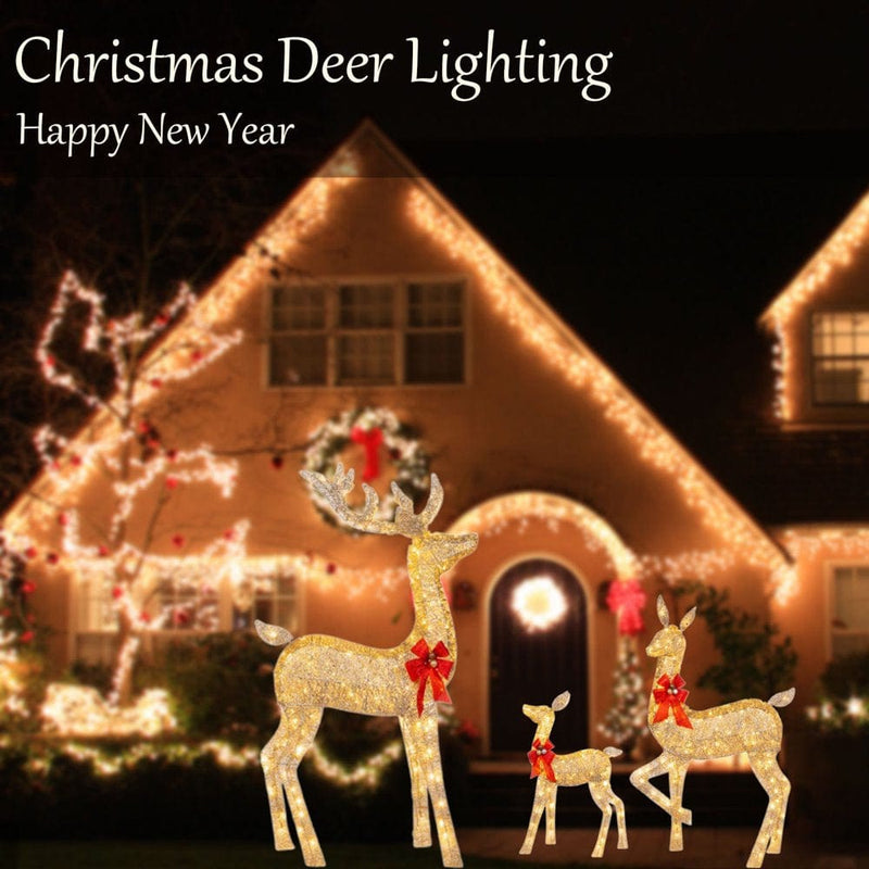 Christmas Light up Reindeer with Bows,Led Lighted Elk Christmas Decoration,Lighted Deer Holiday Yard Decorations Home & Garden > Decor > Seasonal & Holiday Decorations& Garden > Decor > Seasonal & Holiday Decorations wsevypo   