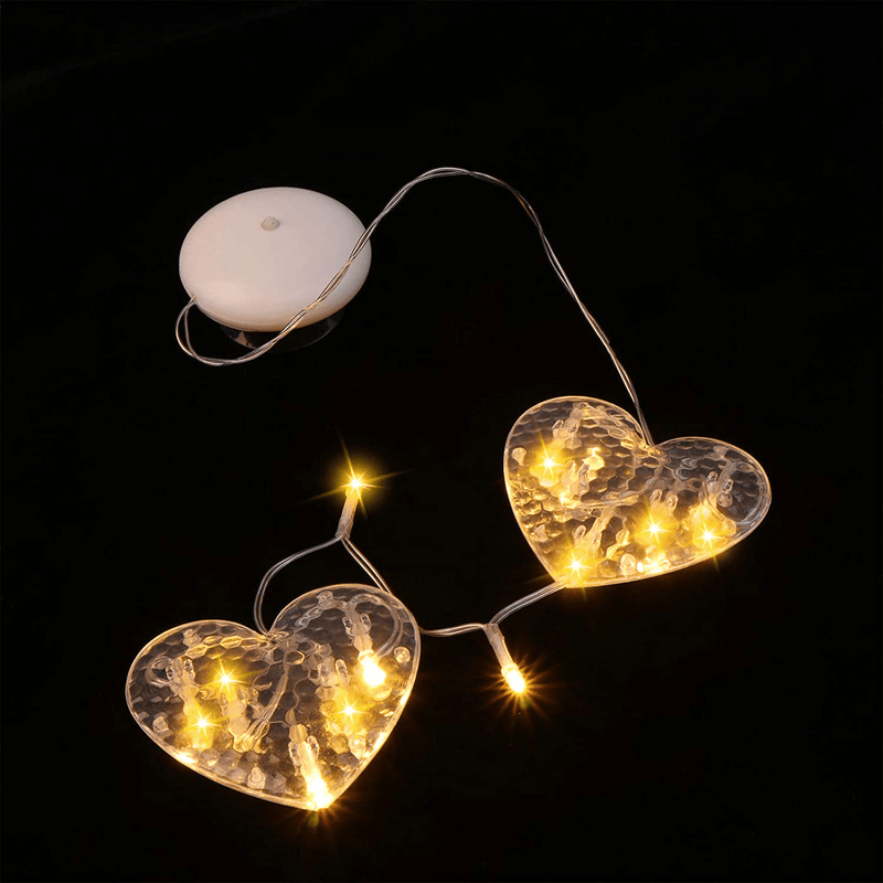 Christmas Lights Decorations 3 Pack, Warm White Led Christmas Window Lights Indoor Window Decorations with Suction Cup Clear Wire LED String Decor for Holiday Christmas Window Decorations