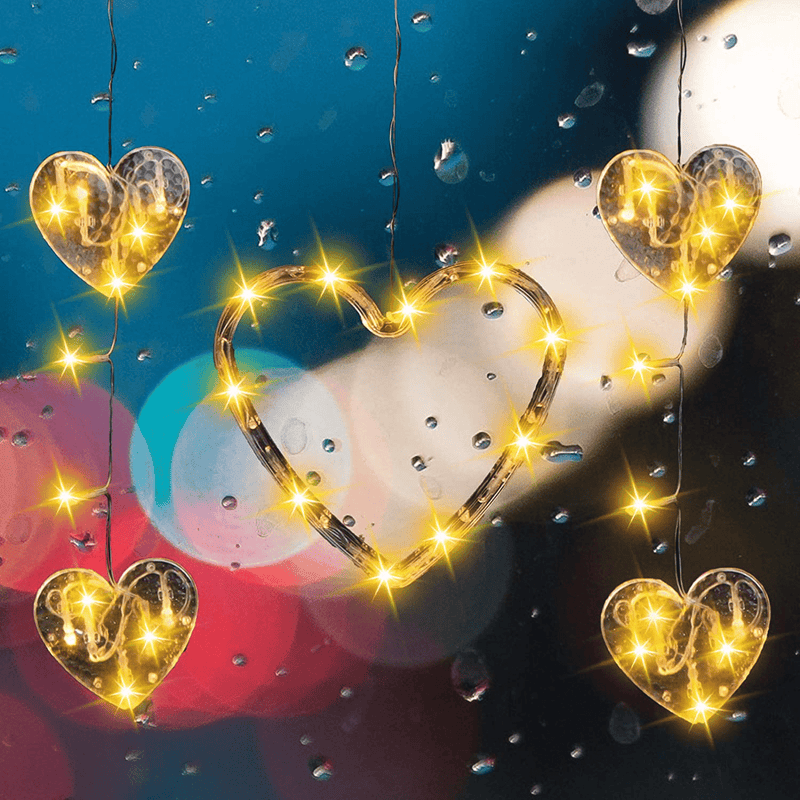 Christmas Lights Decorations 3 Pack, Warm White Led Christmas Window Lights Indoor Window Decorations with Suction Cup Clear Wire LED String Decor for Holiday Christmas Window Decorations Home & Garden > Decor > Seasonal & Holiday Decorations Wusteg Valentine's Day  