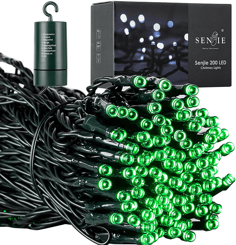 Christmas Lights for Xmas Trees,67 FT 200 LED Battery Operated String Lights with auto Timer，Waterproof 8 Mode Functions Multicolor Lights for Home, Garden, Party and Holiday Decoration Colored Home & Garden > Decor > Seasonal & Holiday Decorations& Garden > Decor > Seasonal & Holiday Decorations Senjie Green  