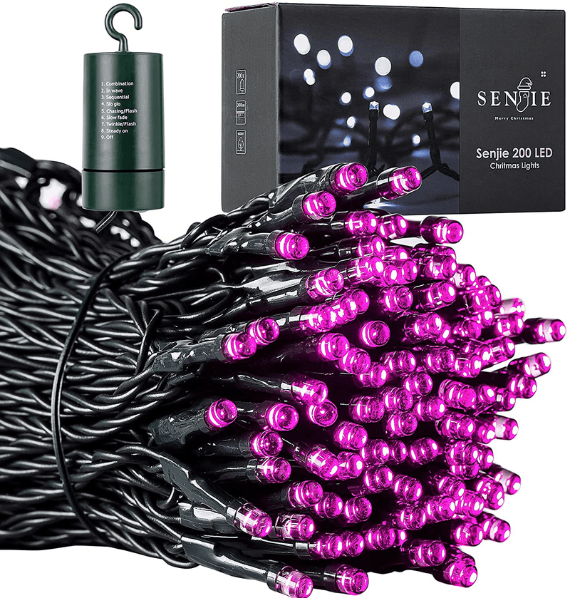 Christmas Lights for Xmas Trees,67 FT 200 LED Battery Operated String Lights with auto Timer，Waterproof 8 Mode Functions Multicolor Lights for Home, Garden, Party and Holiday Decoration Colored Home & Garden > Decor > Seasonal & Holiday Decorations& Garden > Decor > Seasonal & Holiday Decorations Senjie Pink  