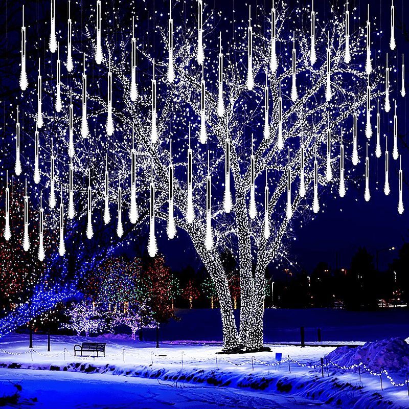 Christmas Lights Outdoor, Purtuemy Meteor Shower Lights 12 inch 8 Tubes LED Snow Falling Lights Icicle Cascading String Lights for Christmas Decoration Tree Garden Wedding Party Holiday, White Home & Garden > Decor > Seasonal & Holiday Decorations& Garden > Decor > Seasonal & Holiday Decorations Purtuemy White  