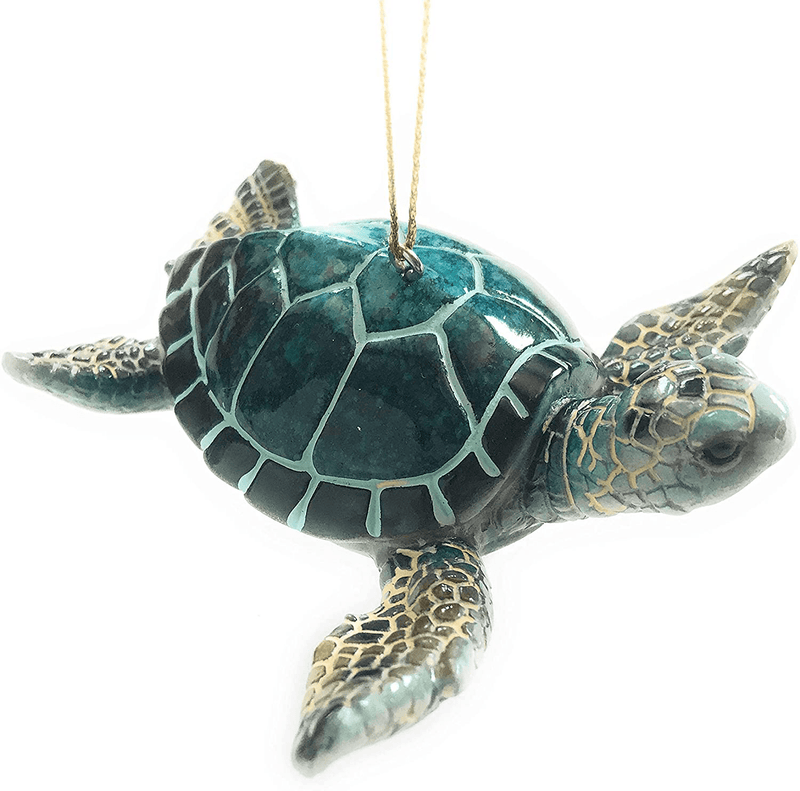 Christmas Ornaments - Home Decor - Hand-Painted Blue Sea Turtle - Best for Tree Hanging, Bathroom Decorations, Stocking Stuffers, Scuba Lovers and Ocean Enthusiasts Home & Garden > Decor > Seasonal & Holiday Decorations rengöra Default Title  