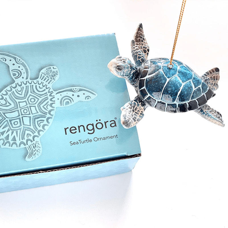 Christmas Ornaments - Home Decor - Hand-Painted Blue Sea Turtle - Best for Tree Hanging, Bathroom Decorations, Stocking Stuffers, Scuba Lovers and Ocean Enthusiasts Home & Garden > Decor > Seasonal & Holiday Decorations& Garden > Decor > Seasonal & Holiday Decorations rengöra   
